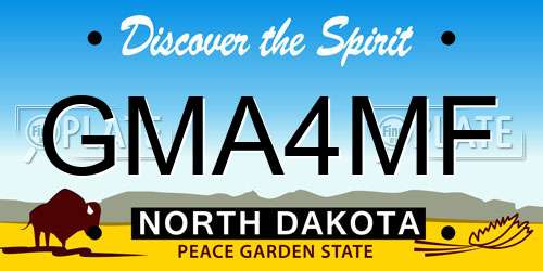 GMA4MF North Dakota License Plate