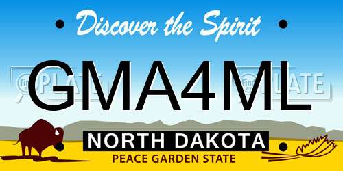 GMA4ML North Dakota License Plate