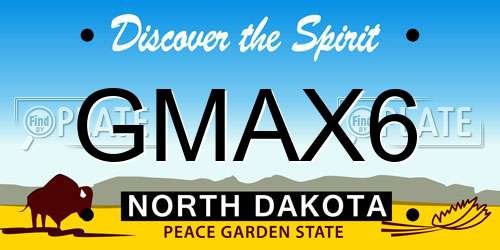 GMAX6 North Dakota License Plate