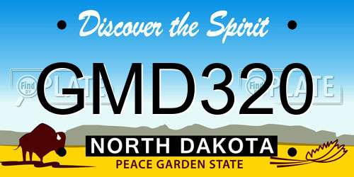 GMD320 North Dakota License Plate