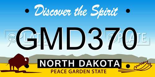 GMD370 North Dakota License Plate