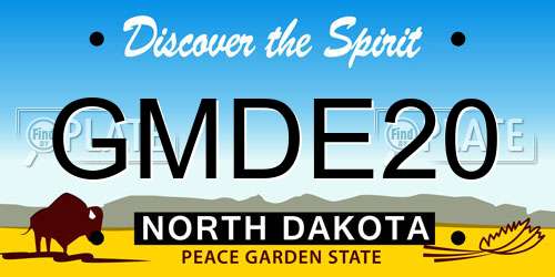 GMDE20 North Dakota License Plate