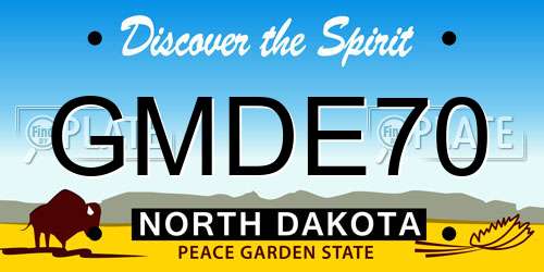 GMDE70 North Dakota License Plate