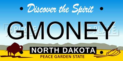 GMONEY North Dakota License Plate
