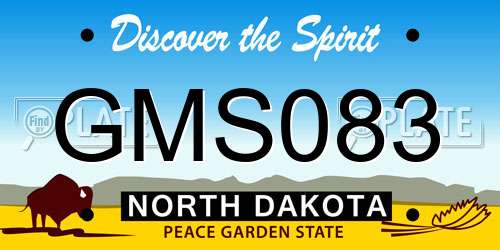 GMS083 North Dakota License Plate