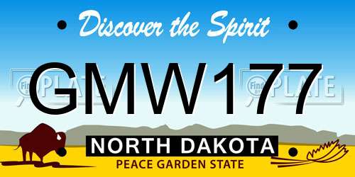 GMW177 North Dakota License Plate