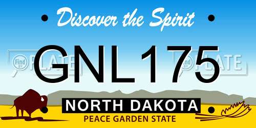 GNL175 North Dakota License Plate