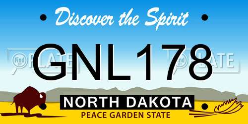 GNL178 North Dakota License Plate