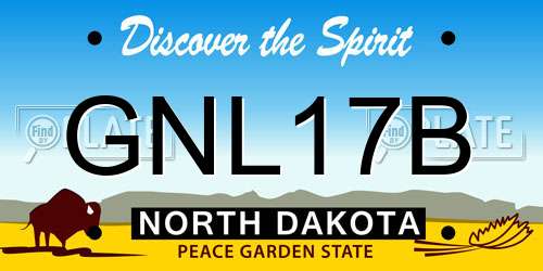GNL17B North Dakota License Plate