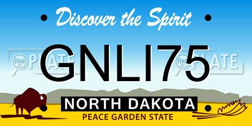 GNLI75 North Dakota License Plate