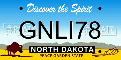 GNLI78 North Dakota License Plate