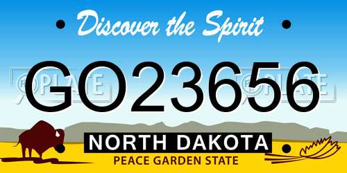 GO23656 North Dakota License Plate