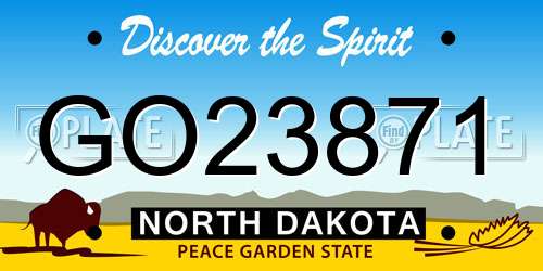 GO23871 North Dakota License Plate
