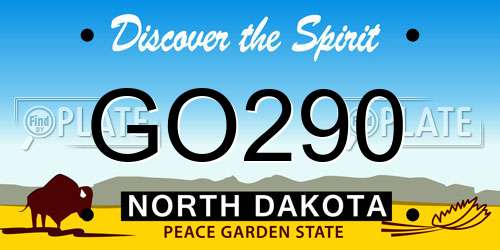 GO290 North Dakota License Plate