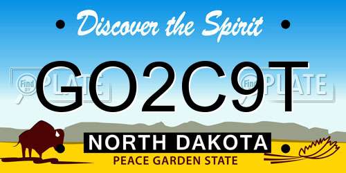 GO2C9T North Dakota License Plate