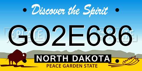 GO2E686 North Dakota License Plate