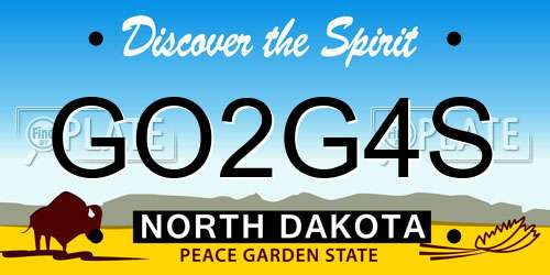 GO2G4S North Dakota License Plate