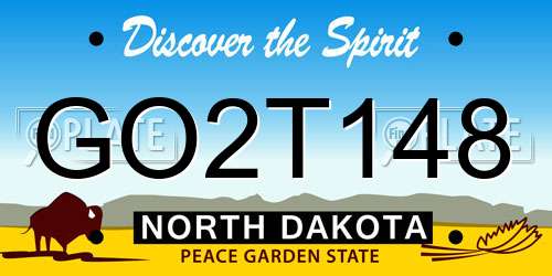 GO2T148 North Dakota License Plate