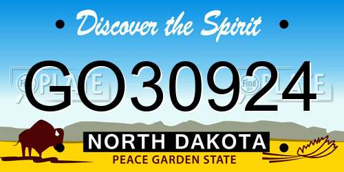 GO30924 North Dakota License Plate