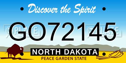 GO72145 North Dakota License Plate