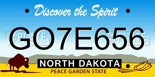 GO7E656 North Dakota License Plate