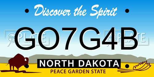 GO7G4B North Dakota License Plate