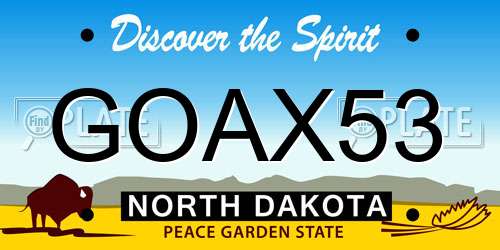 GOAX53 North Dakota License Plate