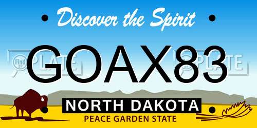 GOAX83 North Dakota License Plate