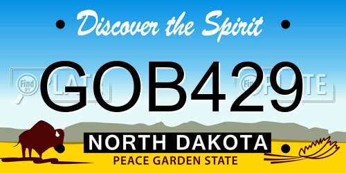GOB429 North Dakota License Plate