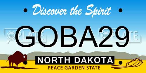 GOBA29 North Dakota License Plate