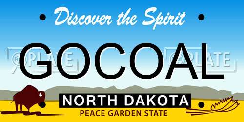 GOCOAL North Dakota License Plate