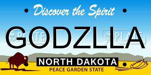 GODZLLA North Dakota License Plate