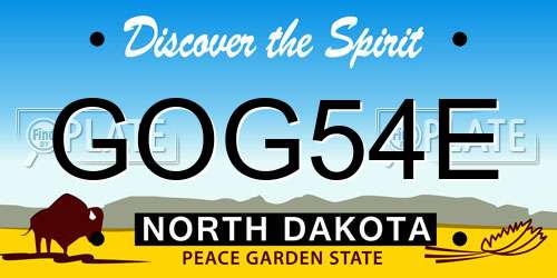 GOG54E North Dakota License Plate