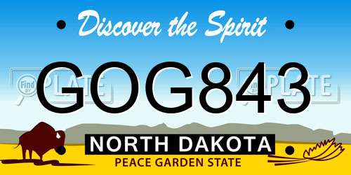 GOG843 North Dakota License Plate