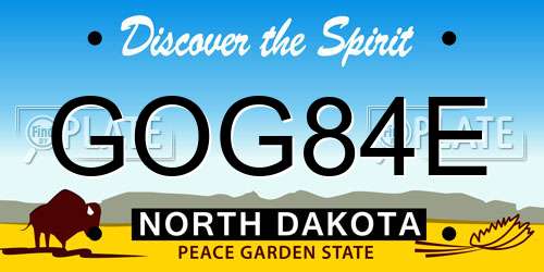 GOG84E North Dakota License Plate