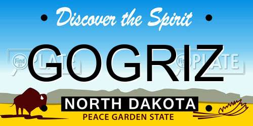 GOGRIZ North Dakota License Plate