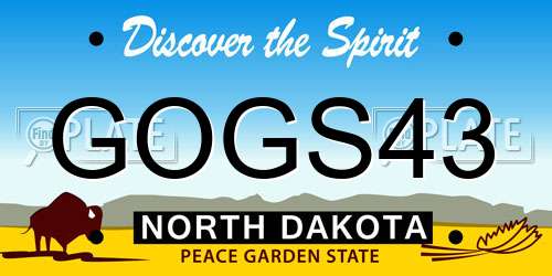 GOGS43 North Dakota License Plate