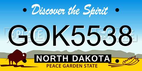 GOK5538 North Dakota License Plate