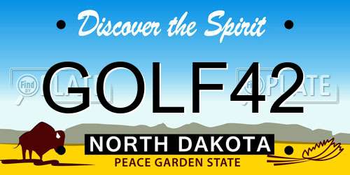 GOLF42 North Dakota License Plate