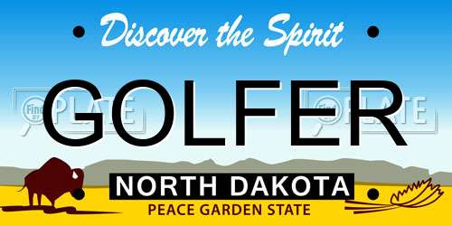 GOLFER North Dakota License Plate