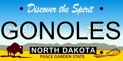 GONOLES North Dakota License Plate