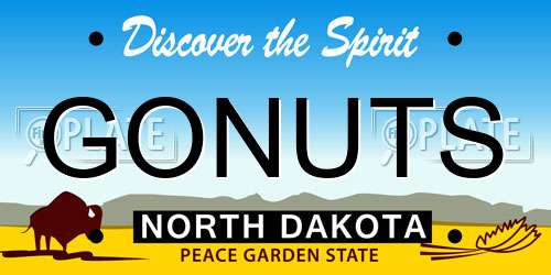 GONUTS North Dakota License Plate