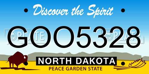GOO5328 North Dakota License Plate