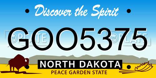 GOO5375 North Dakota License Plate