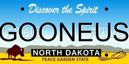 GOONEUS North Dakota License Plate