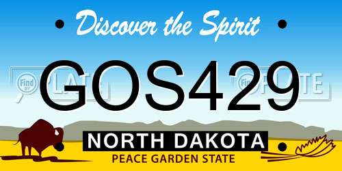GOS429 North Dakota License Plate