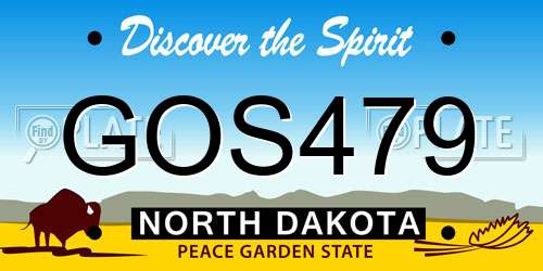GOS479 North Dakota License Plate