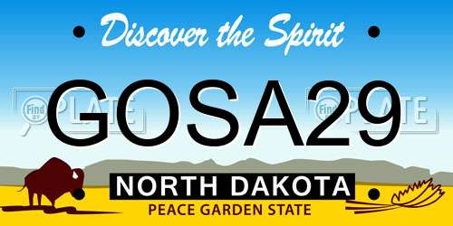 GOSA29 North Dakota License Plate