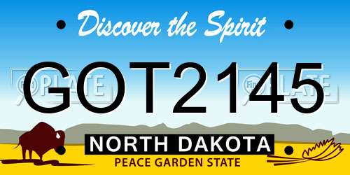 GOT2145 North Dakota License Plate