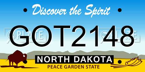 GOT2148 North Dakota License Plate